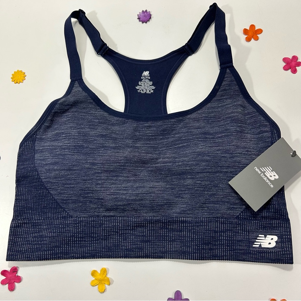 New Balance Navy Non-Wired Sports Bra, XXL NWT